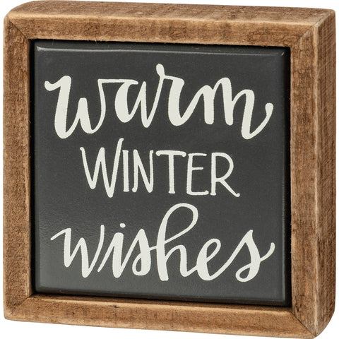 Warm Winter Wishes - Small Christmas Box Sign