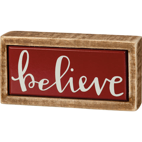 Believe - Small Christmas Box Sign