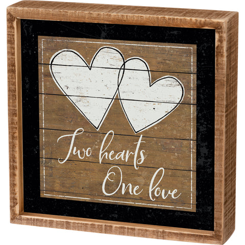 Inset Box Sign - Two Hearts One Love