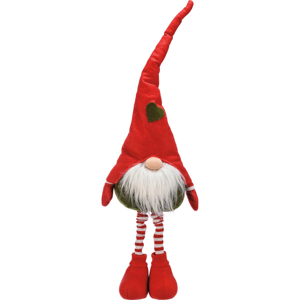Large Christmas Shelf Sitter - Gnome - Standing Red Hat