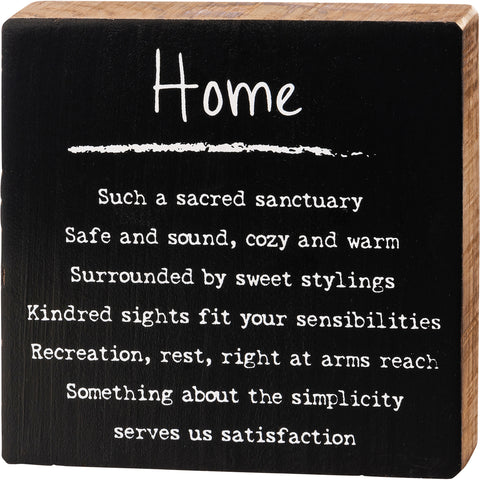 Block Sign - Home