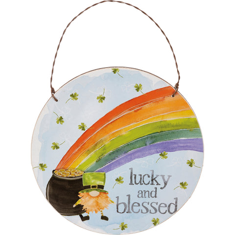 St. Patrick's Day Ornament - Lucky and Blessed Leprechan Gnome