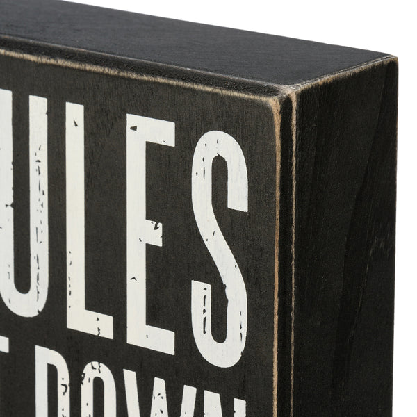Box Sign - Bathroom Rules