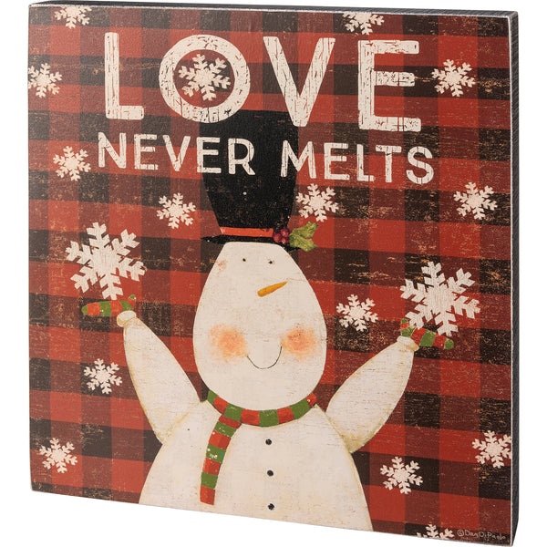 Box Sign - Love Never Melts