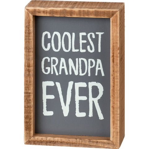 Inset Box Sign - Coolest Grandpa Ever