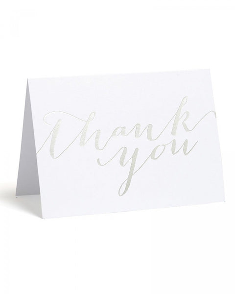 Value Pack Thank You Cards - 50 count - Silver Foil Script