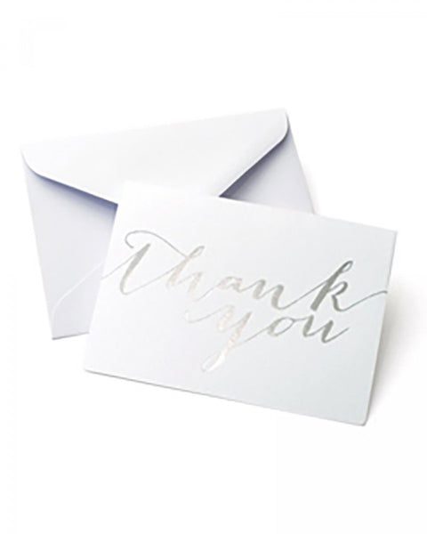 Value Pack Thank You Cards - 50 count - Silver Foil Script