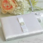 White Satin Bow Wedding Guest Book