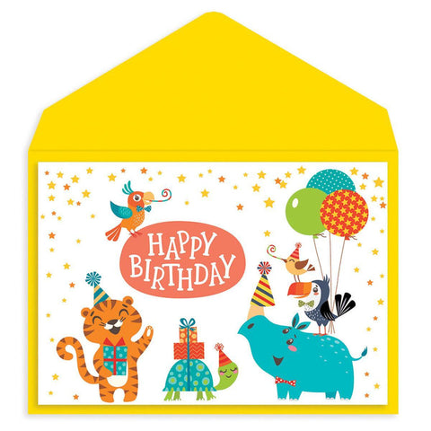 Juvenile Birthday Greeting Card  - Animal Party