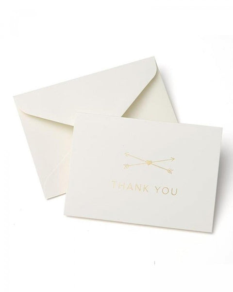 Value Pack Thank You Cards - 50 count - Gold Foil Heart and Arrows