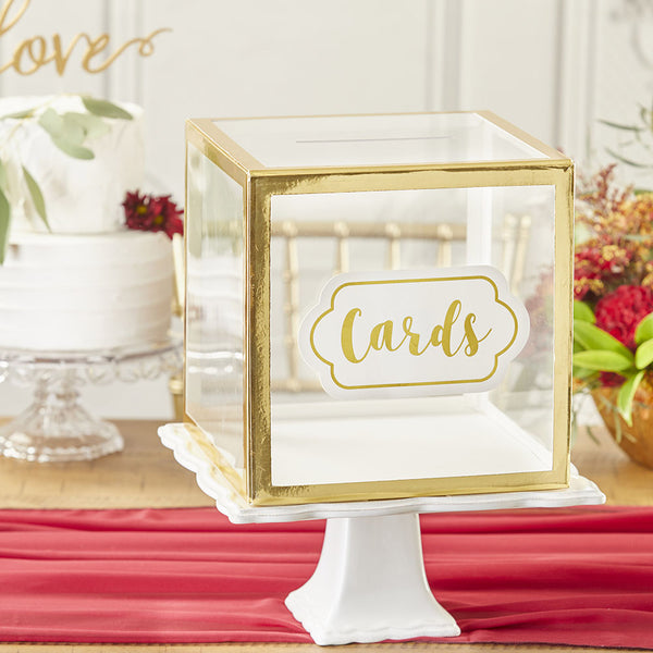 Clear Acrylic - Gold Frame - Collapsible Card Box