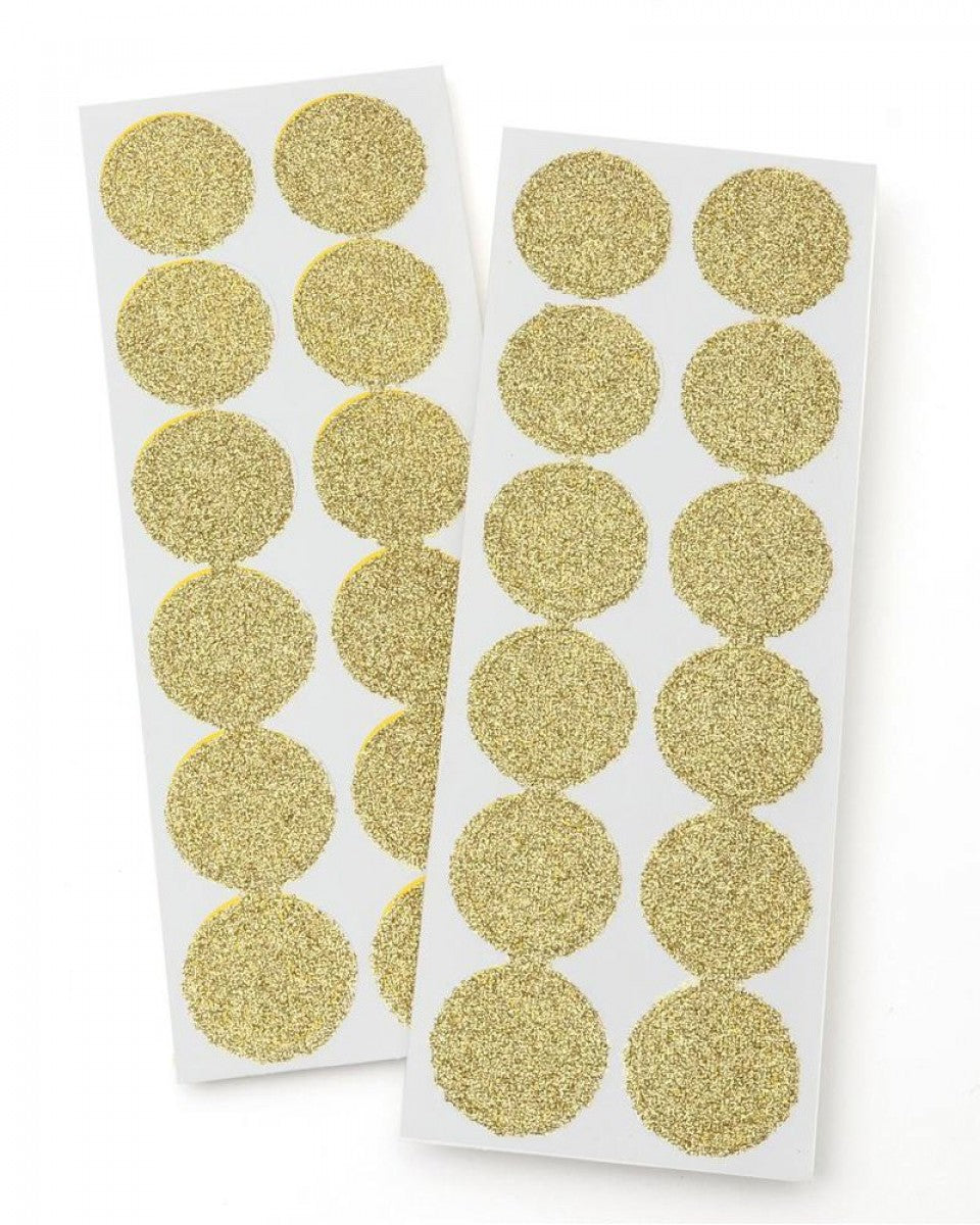 Gold Glitter Sticker Seals x 24 qty