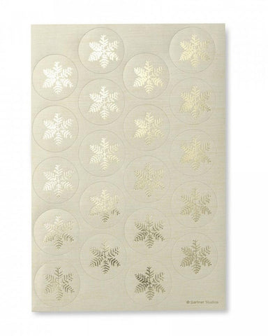 Ivory & Gold Foil Snowflake Envelope Seals - 40 Count