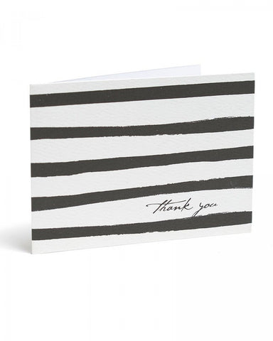 Black Painterly Stripe Thank You Cards - 15ct