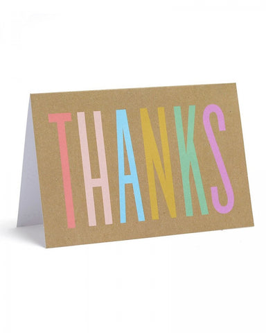 Kraft with Bright Text Thank You Cards- 10 ct.