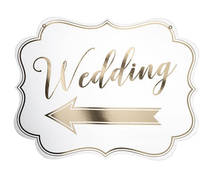 White and Gold Arrow Wedding Sign