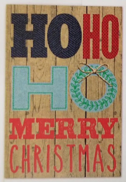 Rustic HO HO HO - Kraft Boxed Holiday Cards - 12ct.