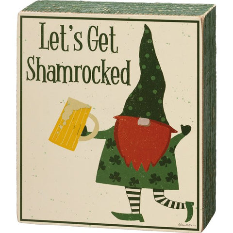 St. Patrick's Day Box Sign - Let's Get Shamrocked
