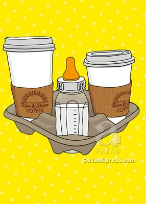 New Baby Greeting Card - Coffee