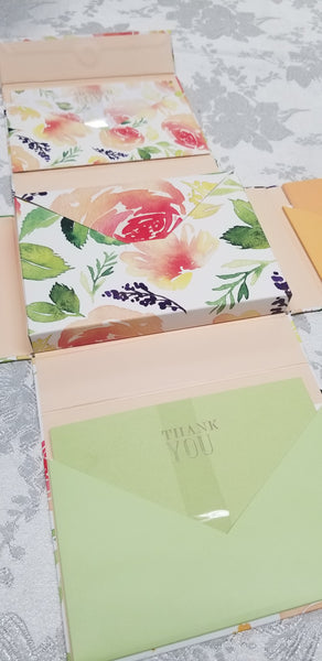Floral Watercolor Thank You Notes Boxed Card Set