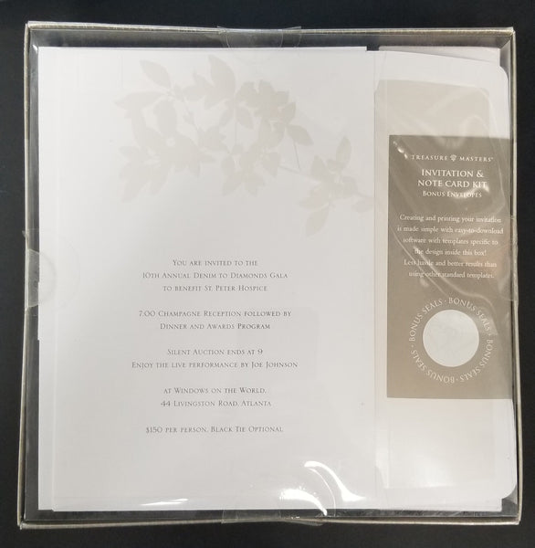 White & Pearl floral Wedding Invitation and Response Card Kit - 50 Count