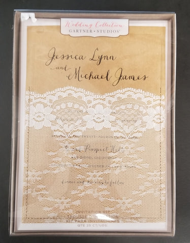 Rustic Lace Invitation Kit - 25 Count