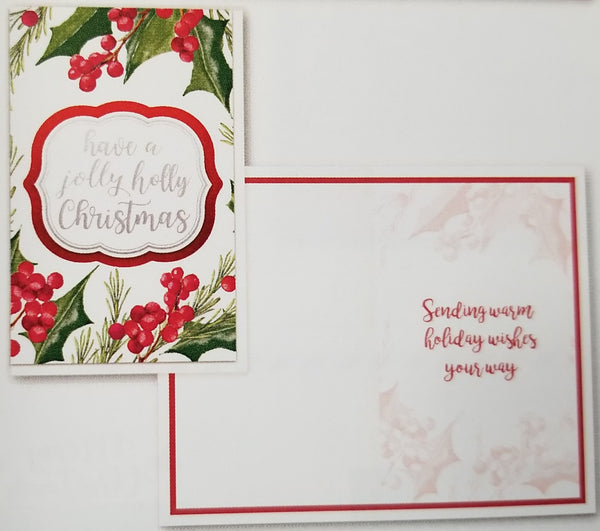 Handmade Christmas Greeting Card - Have a Jolly Holly Christmas