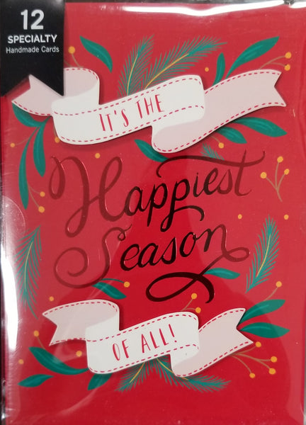 Happiest Season -  Premium Handmade Boxed Holiday Cards - 12ct.