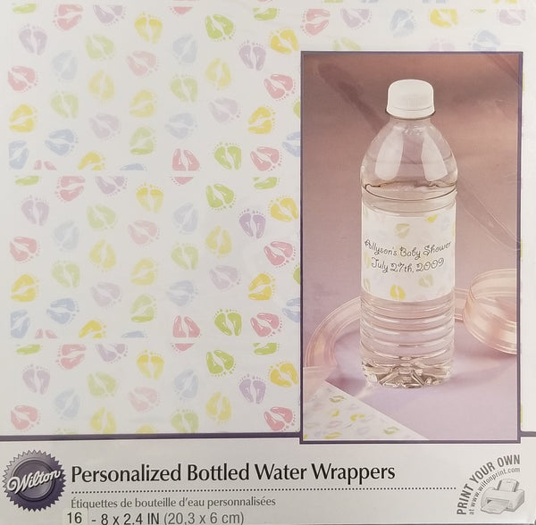 Baby Feet Printable Bottled Water Wrappers