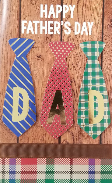Handmade Father's Day Greeting Card - Dad Neckties
