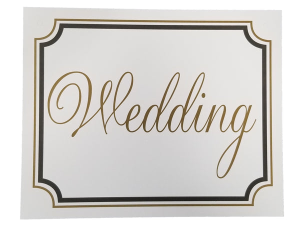 14 Piece Gold & Black Wedding Sign Set