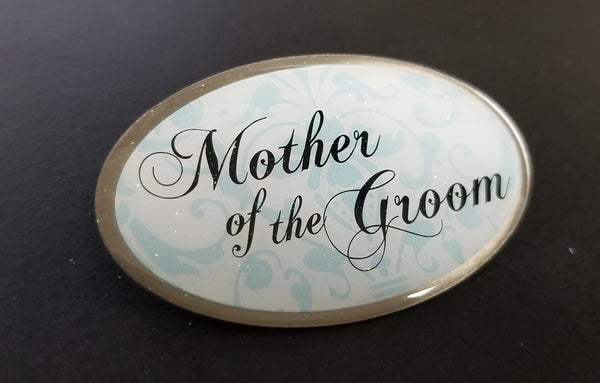 Aqua Mother of Groom Oval Pin