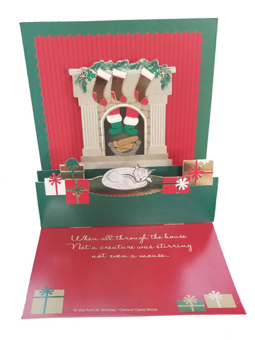 POP-UP Christmas Greeting Card - Twas the Night Before Christmas