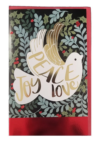 Handmade Christmas Greeting Card - Dove of Peace, Joy & Love