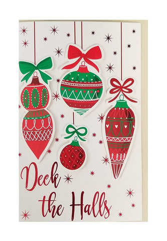 Handmade Christmas Greeting Card - Deck the Halls