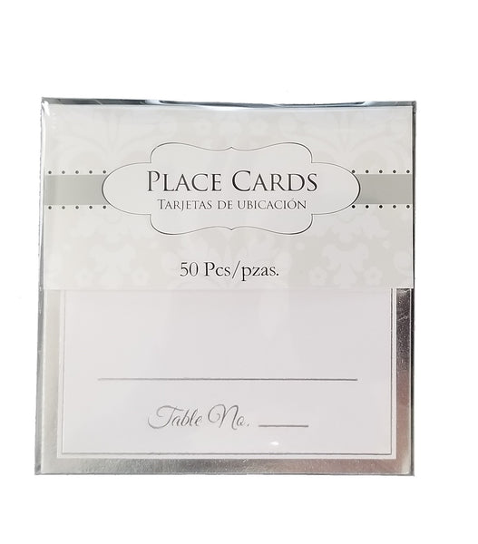 Silver Foil Border DIY Place Cards - 50 ct.