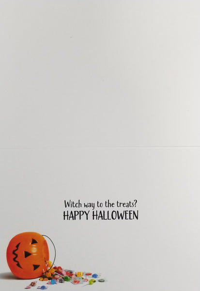 Halloween Greeting Card - Puppies with Broom Stick