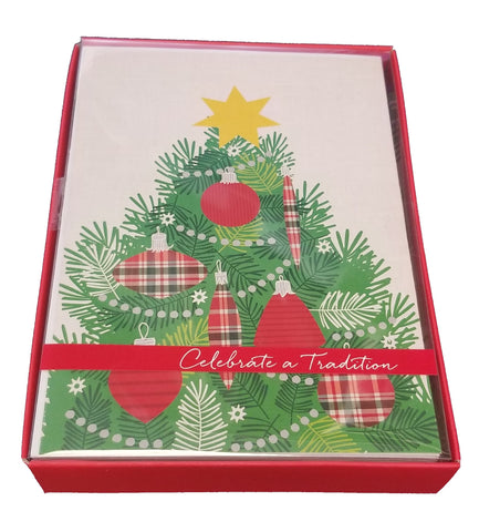 Cozy Christmas Tree -  Premium Boxed Holiday Cards - 18ct.