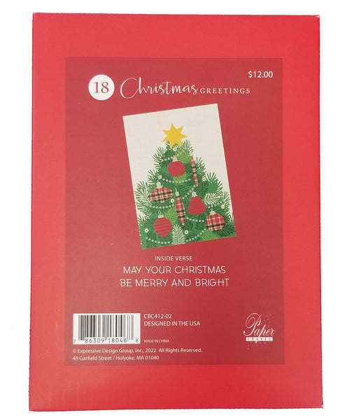 Cozy Christmas Tree -  Premium Boxed Holiday Cards - 18ct.