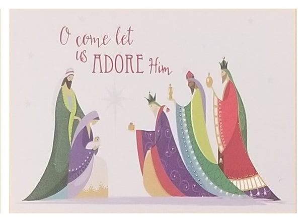 O Come Let Us Adore Him - Premium Boxed Holiday Cards - 16ct.