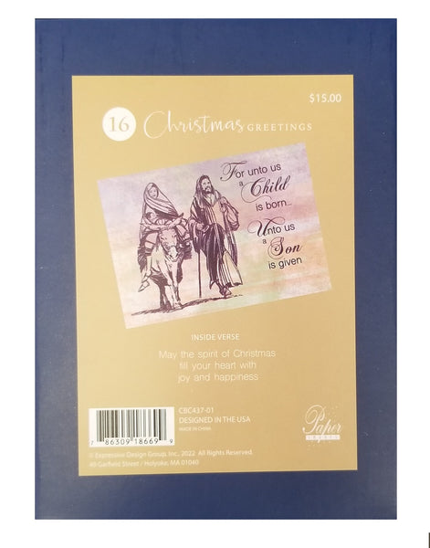 A Child is Born - Premium Boxed Holiday Cards - 16ct.