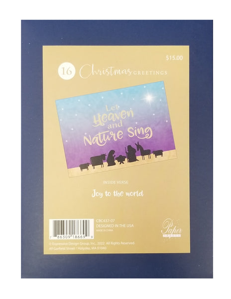 Let Heaven and Nature Sing - Premium Boxed Holiday Cards - 16ct.