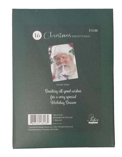 Christmas Greeting from Santa - Premium Boxed Holiday Cards - 16ct.