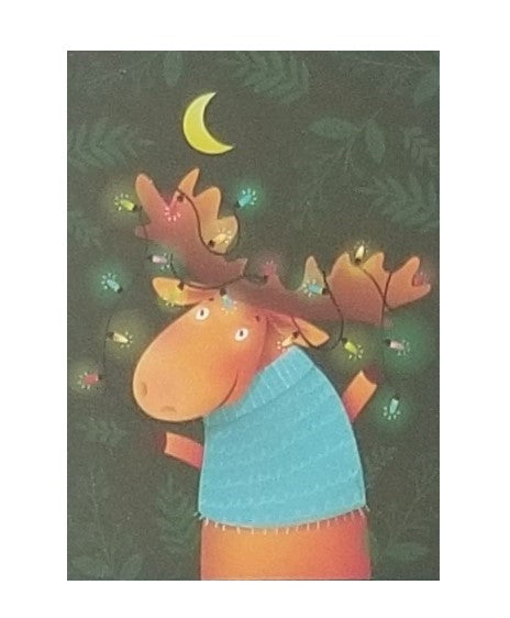 Reindeer in String Lights - Premium Boxed Holiday Cards - 16ct.