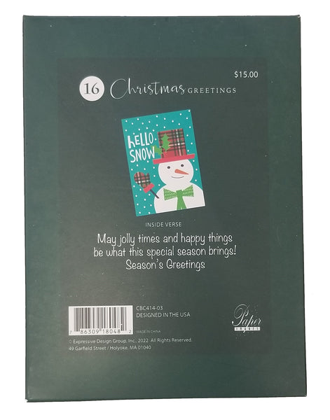 Hello Snow - Premium Boxed Holiday Cards - 16ct.