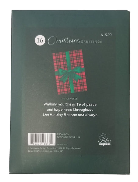 Christmas Plaid - Premium Boxed Holiday Cards - 16ct.