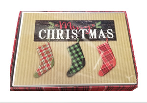 Christmas Stockings - Premium Boxed Holiday Cards - 18ct.