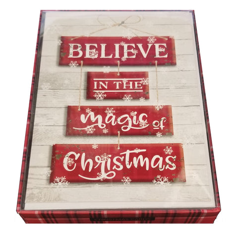 Believe in the Magic of Christmas - Premium Boxed Holiday Cards - 18ct.