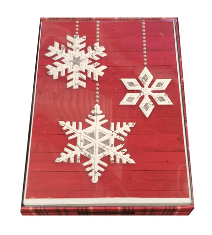 Red Barn Snowflakes - Premium Boxed Holiday Cards - 18ct.