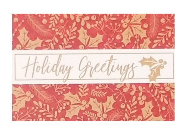 Gold Brocade Holiday Greetings - Luxury Boxed Holiday Cards - 18ct.